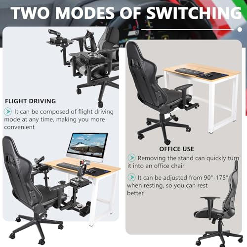 Dardoo Flight Simulator Cockpit with Gray Seats, fit for Thrustmaster HOTAS Warthog/G Saitek/Airbus Stick and Throttle/A10C Rocker, Multi-Scene Applications, ExcludingThrottle, Joystick and Pedal