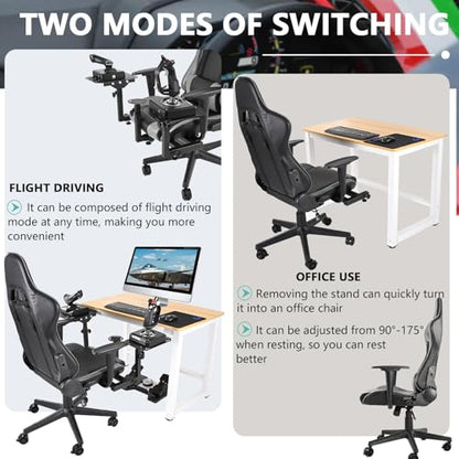 Dardoo Flight Simulator Cockpit with Gray Seats, fit for Thrustmaster HOTAS Warthog/G Saitek/Airbus Stick and Throttle/A10C Rocker, Multi-Scene Applications, ExcludingThrottle, Joystick and Pedal