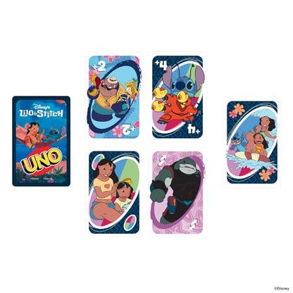Mattel Games UNO Disney’s Lilo and Stitch Card Game for Kids, Adults & Family with Deck & Special Rule Inspired by the Movie - style: UNO Disney's Lilo and Stitch