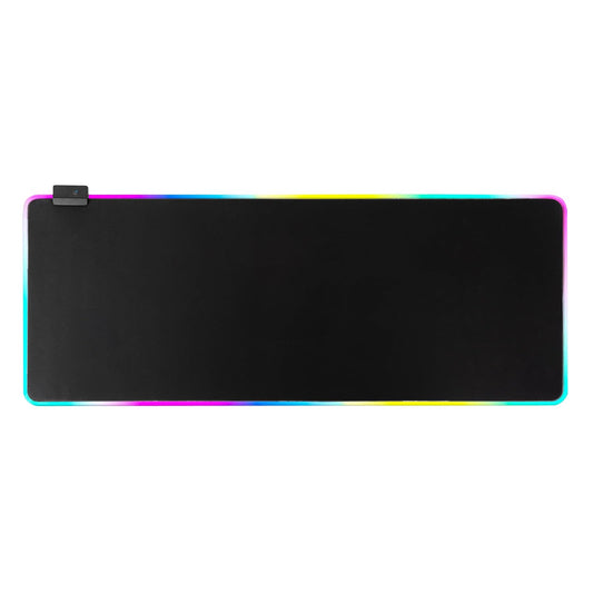 RGB Gaming Mouse Pad-14 Light Modes, Extended Soft LED Mouse Pad, Anti-Slip Rubber Base, Computer Keyboard Large Mousepad Mat, Waterproof Mousepads (31.5 * 12 Inch) - color: Black-B