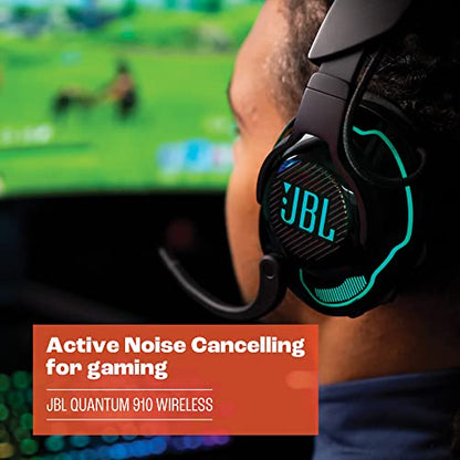 JBL Quantum 910 Wireless - Performance Gaming Headset - Black | Get the professional edge with head-tracking enhanced JBL QuantumSPHERE 360 on your PC, Low latency wireless system - style: JBL Quantum 910 Wireless