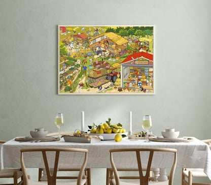1000 Piece Jigsaw Puzzles for Adults, Harvest Farm Puzzle with 1:1 HD Poster, Precise Interlocking, Letter Markings on Back, Dust-Free, Stress Relief & Ideal Family Game Gift - color: Harvest Farm