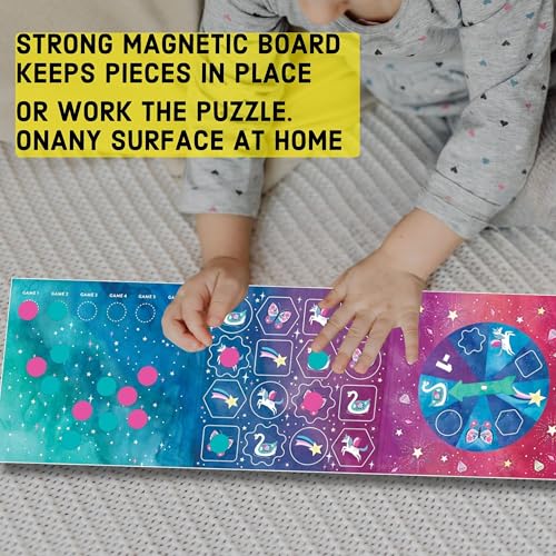 Mudpuppy Unicorn Magic 4-in-a-Row! – Unicorn Version of Travel-Friendly Magnetic Board Game with Adorable Illustrations of Unicorns for Children Ages 5 to 10, 2 Players - style: Unicorn Magic