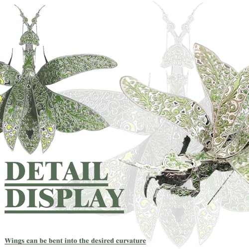 3D Metal Puzzles for Adults,3D Model Building Puzzle Kits,Cool Insect Animal Themed Design,Bugs Model Kits Brain Teaser DIY Assembling Crafts Kits Creative Ornament (Mantis) - color: Mantis