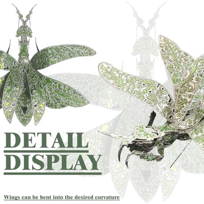 3D Metal Puzzles for Adults,3D Model Building Puzzle Kits,Cool Insect Animal Themed Design,Bugs Model Kits Brain Teaser DIY Assembling Crafts Kits Creative Ornament (Mantis) - color: Mantis