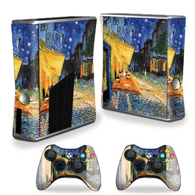 MightySkins Skin Compatible with Xbox 360 S Console - Cafe Terrace at Night | Protective, Durable, and Unique Vinyl Decal wrap Cover | Easy to Apply, Remove, and Change Styles | Made in The USA - color: Cafe Terrace At Night