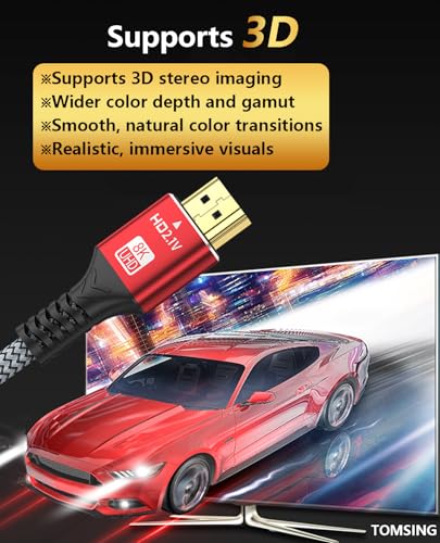 2-Pack/9.8FT 8K Video Cable, Compatible with HDMI 2.1 Devices [8K@60Hz 4K@240Hz 144Hz 120Hz] UHD, 3D ，48Gbps High Speed Cord Compatible for PC, Laptop, PS5/PS4 Pro, Switch, Xbox, and More - size: 9.8T(3m)