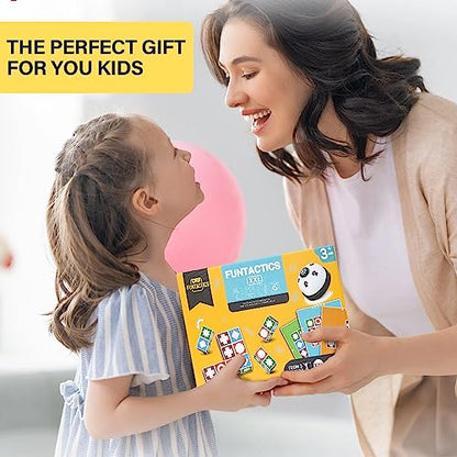 XXL Funtactics Wooden Matching Game Puzzle 3.0 Games, Pattern Block Match Puzzles Building Cubes with Bell for Kids and Adults Toys Board Games for Family Holidays Night 5 Players