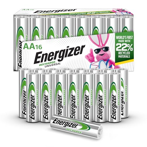Energizer Recharge Universal Rechargeable AA Batteries (16 Pack), Double A Rechargeable Batteries - size: 16 Count (Pack of 1), style: AA