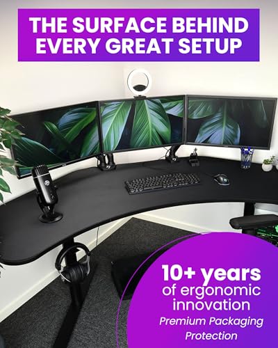 Arozzi Arena Angelo Gaming Desk Pad Pure Black | Desk-Wide Microfiber, 88.6 x 28 in, Anti-Slip Rubber Base, Water-Resistant, Machine Washable - color: Angelo Pure Black