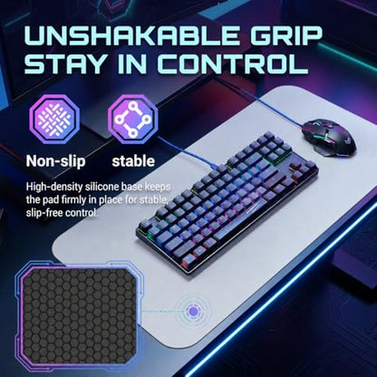 Tempered Glass Gaming Mouse Pad - Medium 300×350×3mm (Moonlight White) Thin Large Hard Mat, No - Slip Base for High - DPI Precision, Scratch - Resistant Smooth Surface, FPS/MOBA/Office Use - color: Moonlight White, size: Medium