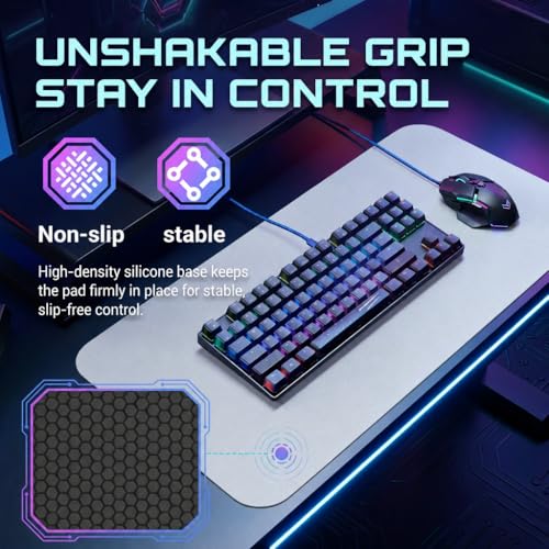 Tempered Glass Gaming Mouse Pad - Medium 300×350×3mm (Moonlight White) Thin Large Hard Mat, No - Slip Base for High - DPI Precision, Scratch - Resistant Smooth Surface, FPS/MOBA/Office Use - color: Moonlight White, size: Medium