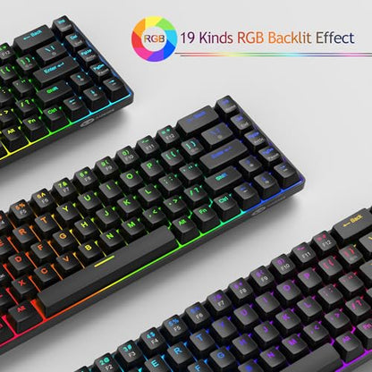 MageGee 60% Rapid Trigger Gaming Keyboard, Hall Effect Magnetic Switch, Actuation Point Adjustable, Hot Swappable RGB Backlit Wired Keyboard with Arrow Keys for Win/PC/MAC, Black - color: Black