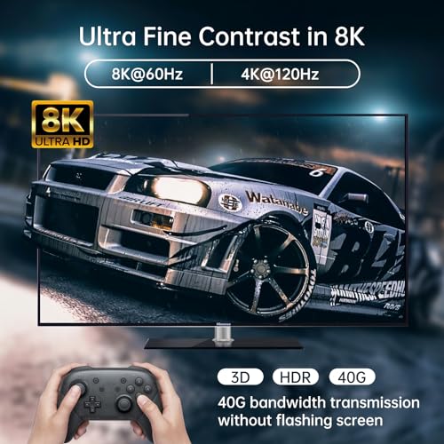 MT-VIKI 2.0 HDMI Splitter, 4K@60Hz HDMI Duplicator/Distributor HDR Support EDID HDCP 2.2 RGB 4:4:4 18Gbps-Adapter Included (8K 1 in 4 Out) - size: 8K 1 in 4 out
