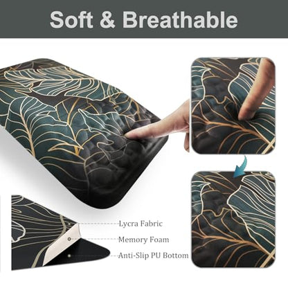 Ospelelf Keyboard Wrist Rest Ergonomic Mouse Pad with Wrist Rest Support Wrist Rest for Computer Keyboard, Green - color: Green Leaf