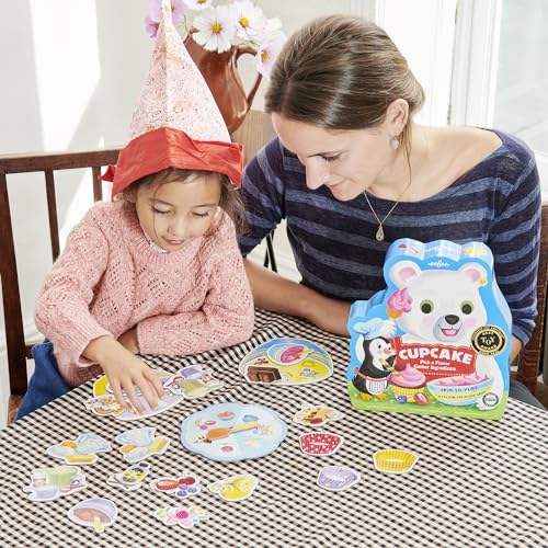 eeBoo: Cupcake Shaped Spinner Game - Animal & Baking Themed Game for Kids, Spin to Collect Ingredients, Preschool, Ages 3+, 2-4 Players - style: Cupcake