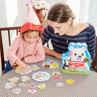 eeBoo: Cupcake Shaped Spinner Game - Animal & Baking Themed Game for Kids, Spin to Collect Ingredients, Preschool, Ages 3+, 2-4 Players - style: Cupcake