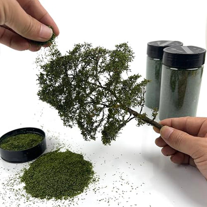 Multicolor Leaf Model - 300ml Miniature Scenery Material for Train Railway, Diorama, Car Scene & Scale Landscape Layouts (Olive Green) - color: Olive Green