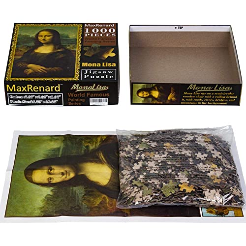 MaxRenard Game 1000 Pieces Jigsaw Puzzle Fine Art Collection Toy Leonardo Da Vinci Mona Lisa - color: A003