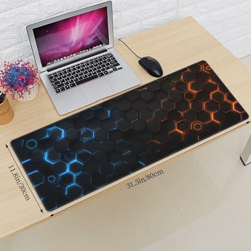 Extended Gaming Mouse Pad, Large Mouse Mat, XL Desk Pad for Keyboard and Mouse, Non-Slip Rubber Base & Stitched Edges for Gamer Office 31.5x11.8 in - color: 8
