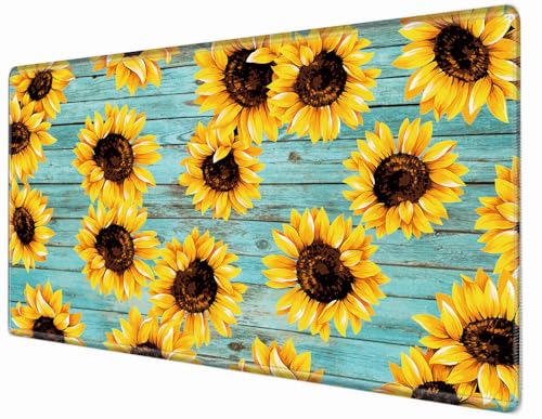 36 x 24 Mouse Pad Extra Large Desk Mat Gaming Mousepad Sunflower Oversized Desk Pad Huge Giant 4XL Computer Mat for Girl Women Work - color: Sunflower, size: 36''x24''