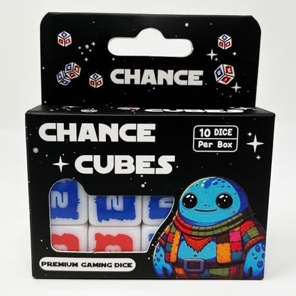 Chance Cubes – Set of 10 Premium Sci-Fi Dice | Inspired by Star Wars | Collectible D6 Tabletop Dice for RPGs, Board Games & Display