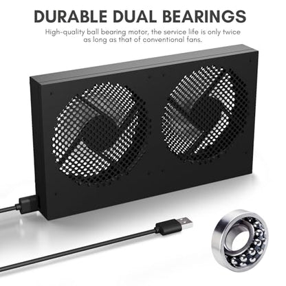 USB Computer Cooling Fan - High Airflow for Routers, PS5, Small Electronics - Up to 1900RPM - style: Black 260mm