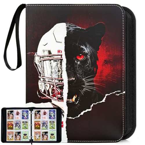 Football Card Binder with Sleeves 900 Pockets, Card Storage Organizer Display Case Compatible with Trading Card, Sport, Football, Baseball, TCG Cards - color: football-1, size: 900 pockets