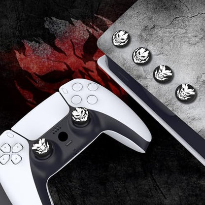 PlayVital Halloween Thumb Grip Caps for Nintendo Switch 2 Pro, Switch Pro Controller, Joystick Caps Cover for ps5, Edge, ps4, Xbox Series X/S, Xbox One, Elite Series 2 Controller - Fire Demons - color: Fire Demons