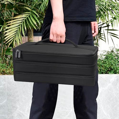 Miniature Storage Carrying Figure Bag -108 Slot Figurine Minature Carrying Case Compatible with D&D and More(Bag Only) (Black) - color: Black