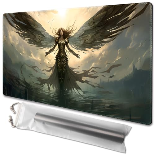 MTG Playmat Size 24x14in Free Storage Bags Non-Slip Backing, Ideal for Card Game Enthusiasts TCG Playmat (Disaster befalls) - color: Disaster Befalls