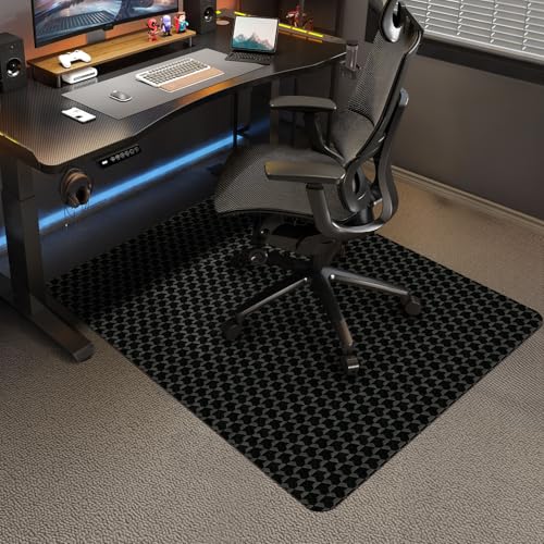 Vicwe Office Chair Mat for Carpet, 48"x36" Heavy Duty Chair Mat with Studs | Anti-Slip Waterproof Carpet Protector, Desk Chair Mat for Rolling Chair, Easy Glide Floor Mat for Gaming, Home, Black - color: Black, size: 48" x 36" (for low-pile carpet)