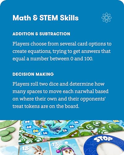 SimplyFun Arctic Riders - Educational & Fun Math Games for Kids - Practice Upper Level Addition & Subtraction Skills for Kids 7 & Up - 2 to 4 Players - style: Arctic Riders
