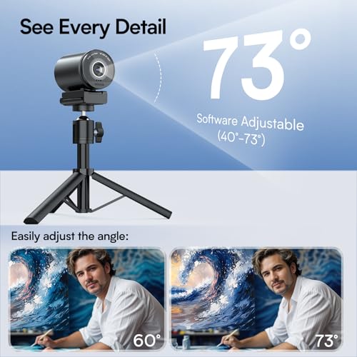 EMEET SmartCam S800-4K Webcam with Tripod for Streaming, Sony 1/2'' Sensor | Supports HDR, PDAF&TOF Dual-autofocus, 1080P@60FPS, Adjustable Heights with 360° Swivel Head, Perfect for Live Streaming - style: S800 1/2" Sensor with Tripod