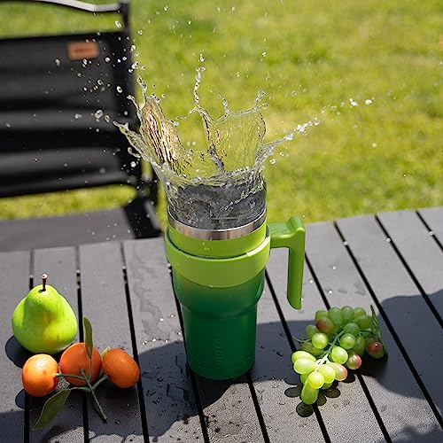 BJPKPK 10 oz Mini Tumbler with Lid, Straw & Handle, Insulated Steel Cup | Small, Spill Proof, Leak Proof, Thermal, Double Wall Vacuum, Sweatproof, Dishwasher Safe, BPA Free, Bamboo Grove - color: Bamboo Grove, size: 10 Ounces