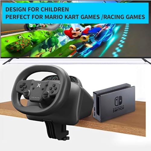 DOYO Gaming Steering Wheel with Pedals, 270 Degree Racing Wheel, Wireless Steering Wheel with Linear Trigger and Dual-Vibration Motors for Switch, PS4, PS3, iOS & Android Mobile Phones