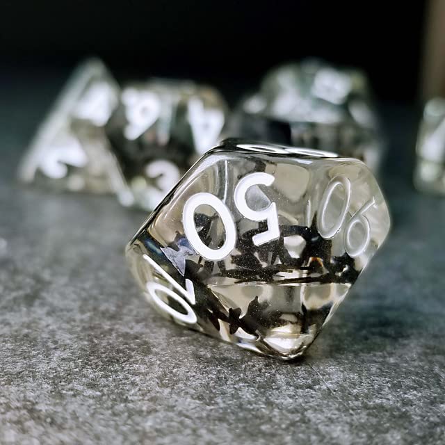 Sage's Portal Familiars and Reagents Resin DND Dice Set Polyhedral Dice Set for Dungeons and Dragons RPG Tabletop TTRPG (Night Moths) - color: Night Moths