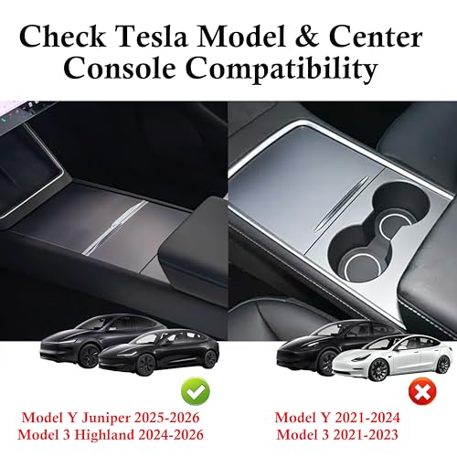 USB Hub Charger for Tesla Model 3 Highland 2024-26&Model Y Juniper 2025-26 | Center Console with Two 27W Fast Charging Retractable Cables Phone Charger Docking Station Accessories,Seamless Fit,OEM - color: for Model Y 2025-2026 & Model 3 2024-2026