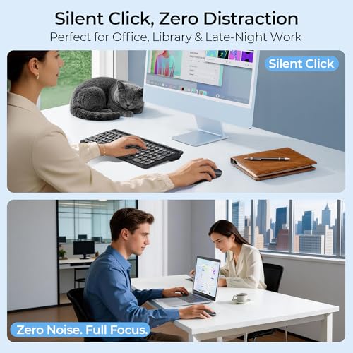seenda MOU001 Bluetooth Wireless Mouse for Laptop,Slim Computer Mice,Black | Rechargeable Computer mouse with USB and dual Bluetooth, 3-level DPI and quiet clicks for Windows, Macbook, iPad and Travel. - color: black