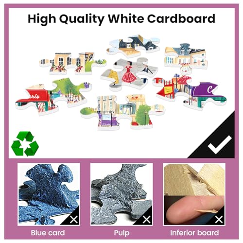 500 Piece Puzzles for Adults Paris Puzzles Jigsaw Puzzles 500 Pieces Tower Adult Puzzle Family Challenging Game Gift for Friends 20.5x15IN - style: Street