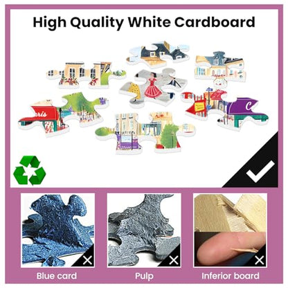 500 Piece Puzzles for Adults Paris Puzzles Jigsaw Puzzles 500 Pieces Tower Adult Puzzle Family Challenging Game Gift for Friends 20.5x15IN - style: Street