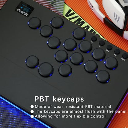 NLOFIN Leverless Arcade Stick 16Keys All-Button Leverless Controller(Black) | Custom RGB Arcade Fighting Stick,for PS4/PS5/PC/Switch/Steam, Aluminum Controller,Supports Hot-Swap&SOCD - color: Black