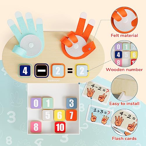TOP BRIGHT Educational Learning Number Toy for Toddler - Finger Counting Math Toys, Homeschool Supplies for Math Manipulates, Number Counting Blocks for Kids, Montessori Toy for 3 Year Old | Homeschool Supplies for Math Manipulates, Number Counting Blocks