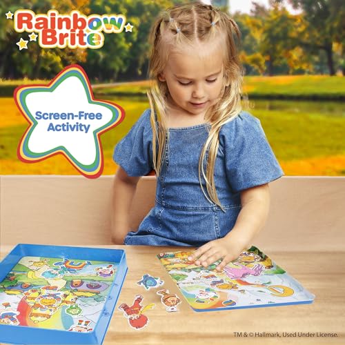 Rainbow Brite Magnetic Playset, 75 Characters & Accessories, Reusable Storage Tin and Play Scene, Fun Toddler Toys, Mess Free Travel Games & Road Trip Essentials, 4 Year Old Girl Birthday Gifts - color: Rainbow Brite