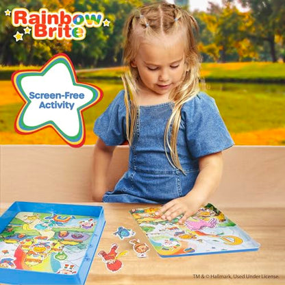 Rainbow Brite Magnetic Playset, 75 Characters & Accessories, Reusable Storage Tin and Play Scene, Fun Toddler Toys, Mess Free Travel Games & Road Trip Essentials, 4 Year Old Girl Birthday Gifts - color: Rainbow Brite