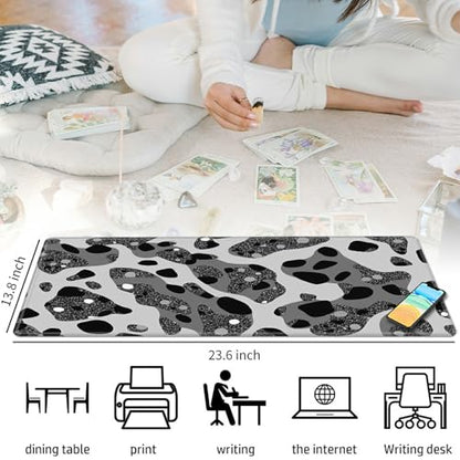 Glittering Leopard Print for MTG & TCG Playmat Mouse Pad,BFDHGQZC 24" x 14" Game Mat for MTG/RPG/CCG Trading Card Game Playmats Table Mat Perfect for Card Games Video Games Computer Office - color: Glittering Leopard Print