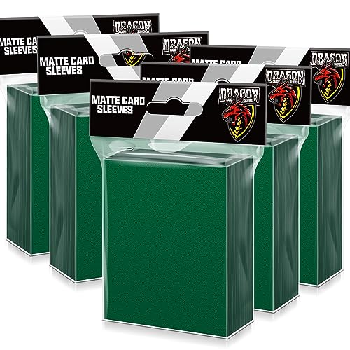500ct MTG Card Sleeves, Matte Deck Protectors for TCG (Green) | Matte Card Sleeves for MTG, TCG, deck building, smooth shuffling and standard trading card protection. - color: Green, size: 500PCS