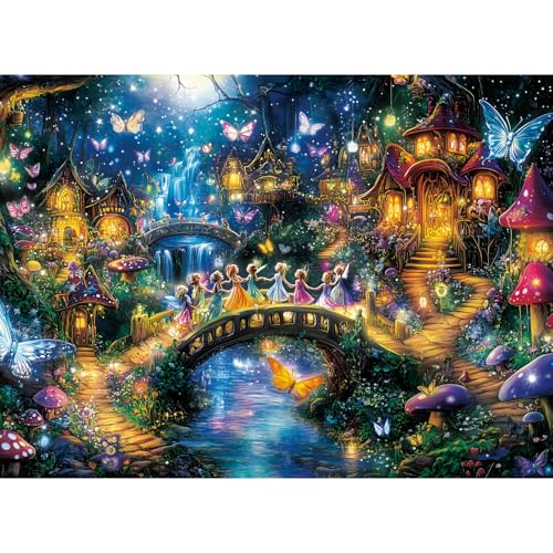 300 Pieces Butterfly Puzzles for Adults Children 20.5x15 in | Fairy Puzzle for Adults Children, Scenery Puzzle 300 Pieces, Gift for Birthday, Home Decor, Fun for Family Entertainment - style: Butterfly