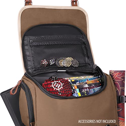 ENHANCE Designer Edition TCG Backpack - MTG Deck Bag Card Binder Space, TCG Deck Box Storage, MTG Playmat Holder - Card Storage Compatible with Magic the Gathering, Pokemon, Lorcana (Canvas Tan) - color: Canvas Tan