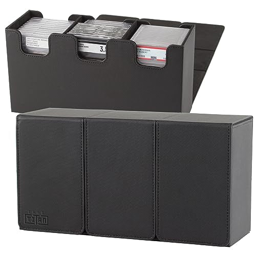 Slab Box Triple Row - Trading Card Storage Box for Graded Sports and TCG Cards - Case Fits PSA, BGS, SGC and CSG Slabs - color: Triple Row - Black, size: Triple Row